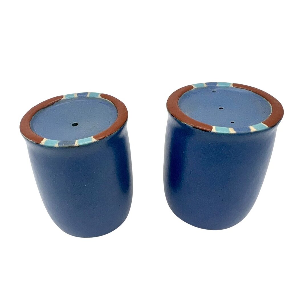 Vintage Dansk Mesa Sky Blue Ceramic Salt & Pepper Shaker Set Southwest - Picture 3 of 5